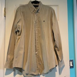 Ralph Lauren Cotton Khaki Long Sleeve Button Down